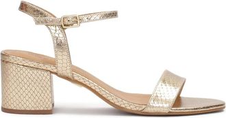Kazar Gouden lage sandalen met hak - Dames - Sandalen met hakken - Geel - 37 EU - Leer - Schoenen