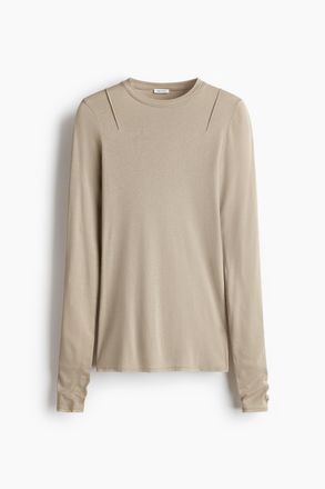 H&M Shirt aus Pima-Baumwolle - Graubraun