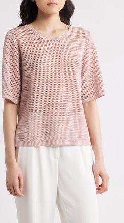 Kobi Halperin Beck Open Stitch Sweater in Pink at Nordstrom, Size Xx-Large
