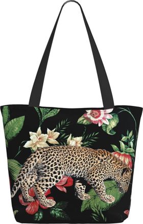 AOOEDM Floral And Animal Leopard Ladies Shopping Bag 13x11x7in.The Perfect ValentineS Day Gift.It Is The Best ValentineS Day Gift For Mom, Daughter, Wife,Etc