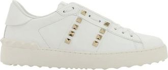 Valentino Garavani Sneakers, female, White, Size: 10 US Rockstud Untitled Leather Sneakers