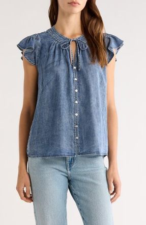 Rails Aviva Chambray Button-Up Shirt in Blue Ridge at Nordstrom, Size Xx-Large