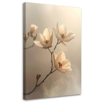 Feeby Cuadro En Lienzo Ramita De Flores En Beige (bot&aacute;nica) 70x100