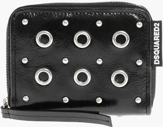 Dsquared2 Patent Leather Wallet with Decorative Eyelets size One Size