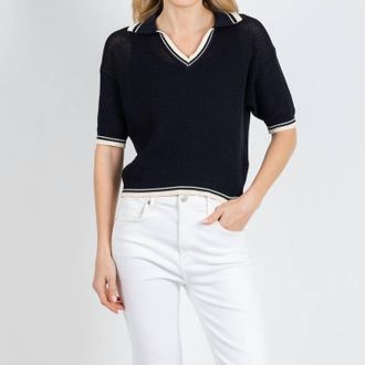 Marella Embi Polo Sweater In Navy