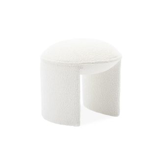 Sweeek Taburete de rizo texturizado, blanco