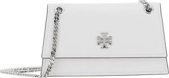 Tory Burch Kira Turnlock Schoudertas - Dames - Schoudertassen - Wit - ONE Size - Katoen - Tassen