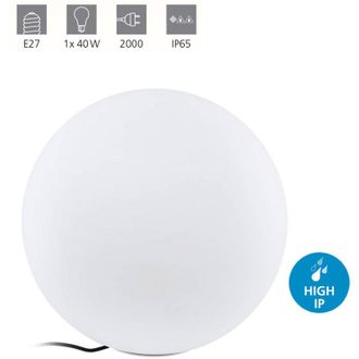 Eglo Sfera Esterno Contemporanea Monterolo Policarbonato Bianco 1 Luce E27 39Cm