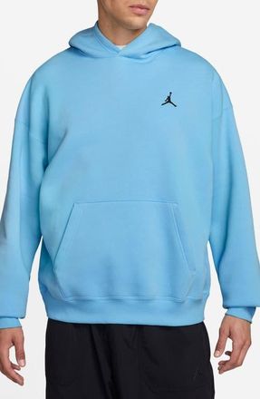 Nike Jordan Brooklyn Oversize French Terry Hoodie in Blue Chill/Black at Nordstrom, Size Large