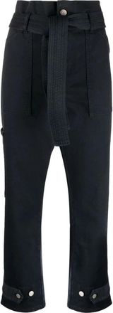 P.A.R.O.S.H. Blauwe elegante katoenen broek - Dames - Vrijetijds broeken - Blauw - XS - Katoen - Broeken