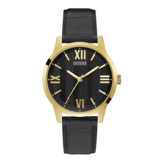 Guess Chronograaf horloge - Heren - Accessoires - Zwart - Maat: ONE Size Leer