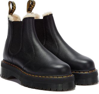Dr. Martens Shop Voor Dr. Martens 2976 Quad Pisa Gevoerde Dames Zwarte Laarzen