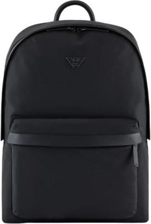 Emporio Armani Nylon Rugzak met Dubbele Rits- Zwart - Heren - Rugzakken - Zwart - ONE Size - Nylon - Tassen