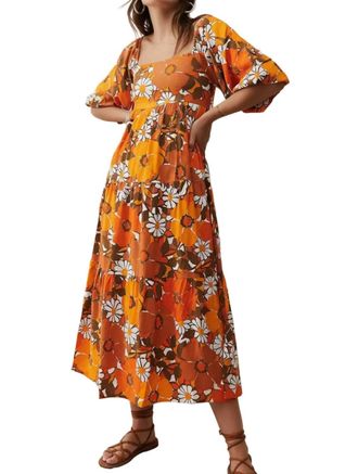 Faithfull The Brand Kiona Maxi Dress In Orange