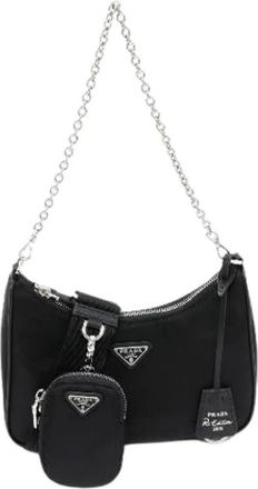 Prada Pre-owned Vintage Nylon Schoudertas - Dames - Vintage Schoudertas - Zwart - ONE Size - Nylon - Vintage
