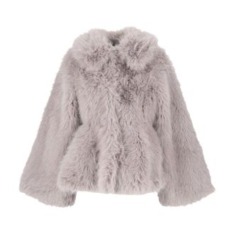 Rotate Giacca svasata in ecopelliccia - - Jackets - Donna - Grigio - S