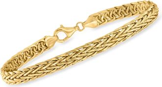 Canaria Canaria 5mm 10kt Yellow Gold Flat Wheat-Link Bracelet