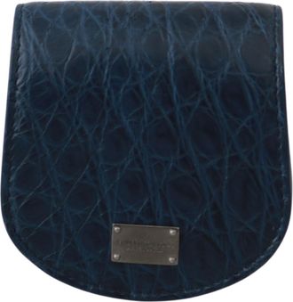 Dolce & Gabbana Blue Holder Pocket Wallet Blue Exotic Skin Condoom Mens Case