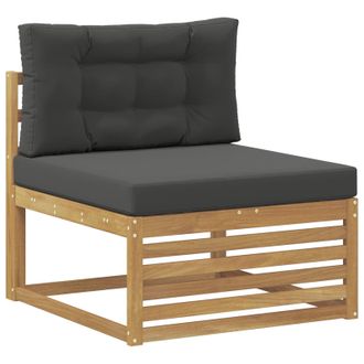 vidaXL Sof&aacute; Intermedio De Exterior Madera De Acacia S&oacute;lida Blanco Vidaxl