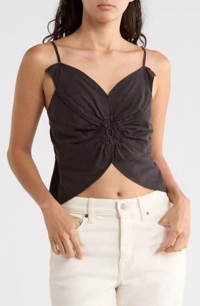 Young Fabulous & Broke Fleur Linen Blend Top in Black Olive Pigment at Nordstrom Rack, Size X-Small