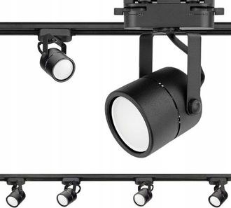 OEM Conjunto De 4x Foco M&oacute;vil Spot Negro Para Carril Gu10 + Carril 1,5m