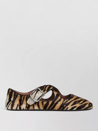 Alaia leather crossover ballerina flats