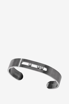 Messika Armreif aus Titan und Diamanten Bangle Move Titanium Naturel