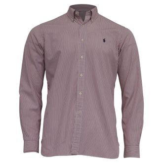 Ralph Lauren Striped Button-Down Shirt in Pink Cotton