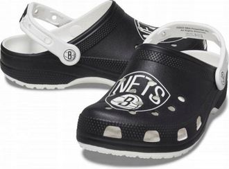 OEM Zuecos Crocs Classic Nba Brooklyn Nets 208651 M5 I Eu 3738 I W7 Blanco Y Negro