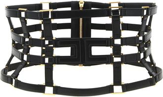 Elisabetta Franchi Black Polyethylene High-Waist Womens Belt