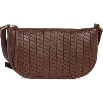 Lucky Brand Ziah Leather Crossbody Bag in Dark Cappuccino Goat Ddm Le at Nordstrom Rack