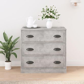 vidaXL Vidaxl - Aparador De Madera Contrachapada Gris Hormig&oacute;n 70x35,5x67,5 Cm