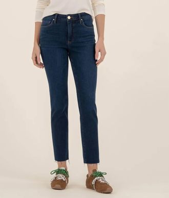 Kut from the Kloth Reese High Rise Ankle Straight Jeans In Courageously Wash