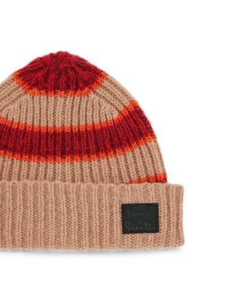 Paul Smith Striped Mohair and Wool Beanie - Beige