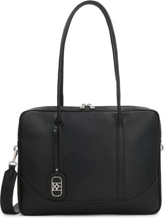 Kazar Klassieke zwarte leren laptoptas - Dames - Laptoptassen - Zwart - ONE Size - Leer - Tassen