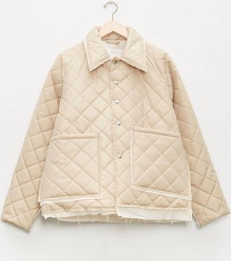 Camiel Fortgens Mens Padded Coach Jacket In Sand