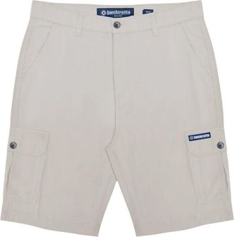 Lambretta Heren Rubberized Logo Cargo Shorts (Havermout)