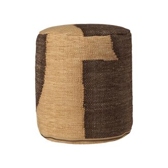 Ferm Living Forene Cylinder Pouf, tan / chocolate