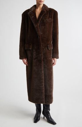 Stand Studio Emmie Faux Fur Coat in Brown at Nordstrom, Size 6 Us