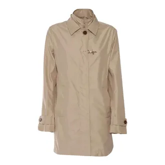 Fay Single-Breasted Coats, male, Beige, Size: S Virginia Morning D.Front