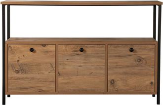 Concept Usine Consola con espacio de almacenamiento de madera y metal negro 120 x 77