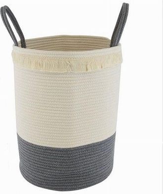 Trade Shop Trade Shop - Cesto Porta Biancheria Sporca Corda Intrecciata Borsa Con Manici 35x45 Cm 10654