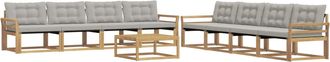 vidaXL Conjunto De Sof&aacute;s De Exterior 9 Uds. Blanco Y Gris Claro Vidaxl