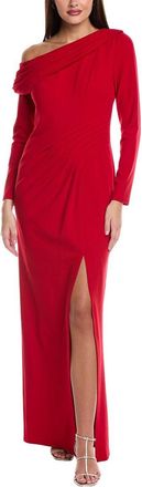 Tadashi Shoji Pleated Off-The-Shoulder Gown