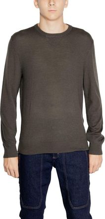 A|X Armani Exchange Mens Crew Neck Sweater 3h1m05 1j7mz - Dark Green Wool - Size EU 44 (Mens)