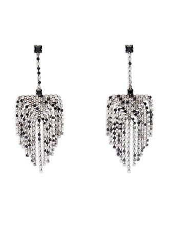 Isabel Marant Faye crystal-fringe earrings - women - Brass - One Size - Silver