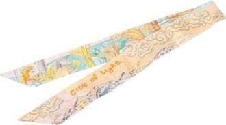 Herm&egrave;s Pre-owned City of Light Zijden Sjaal - Dames - Vintage Accessoires - Geel - ONE Size - Vintage