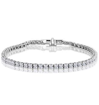 The Diamond Store 6ct HSI Lab Diamond Tennis Bracelet Claw Set in 9K White Gold