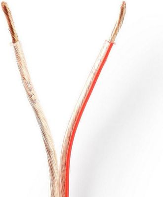 Nedis Cable De Altavoz 2x 250 Mm Cca 1000 M Redondo Pvc Transparente Brida