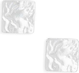 Karine Sultan Textured Square Stud Earrings in Silver at Nordstrom Rack